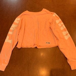 pink cropped sweatshirt